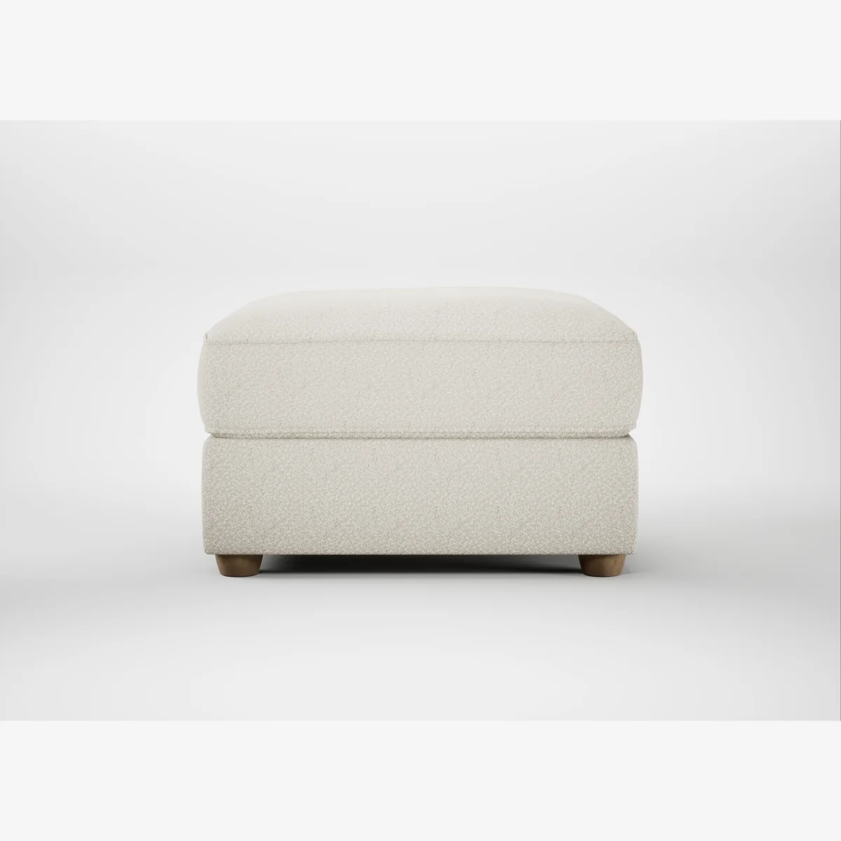 Heal's Tailor Rectangular Footstool Chunky Boucle Ecru Natural Feet – image 1