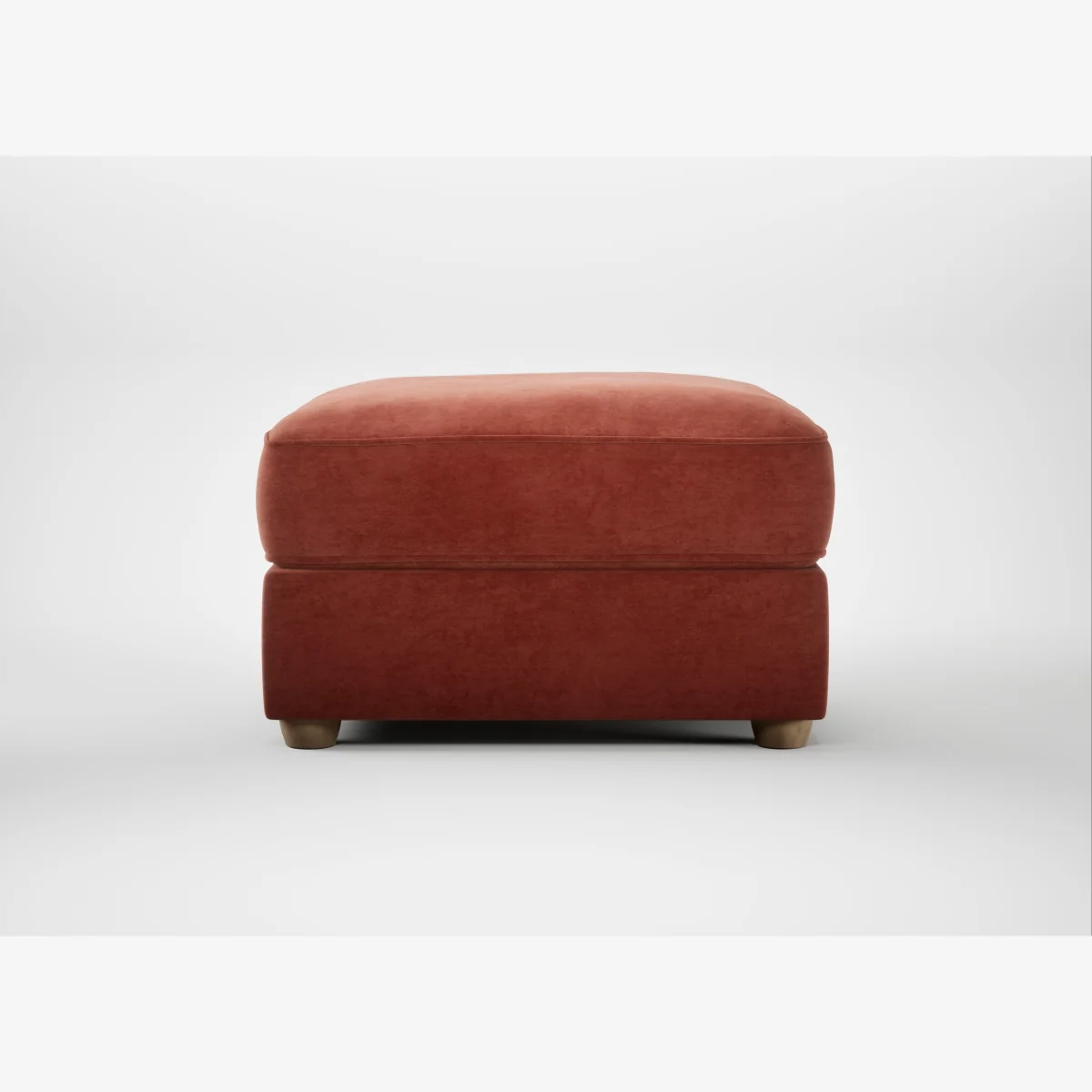Heal's Tailor Rectangular Footstool Smart Luxe Velvet Tawny Natural Feet – image 1