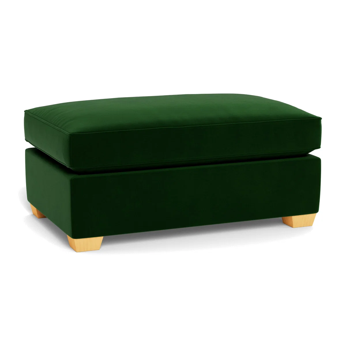Heal's Torino Footstool Smart Velvet Forest Black Feet - Heal's UK Furniture – image 1