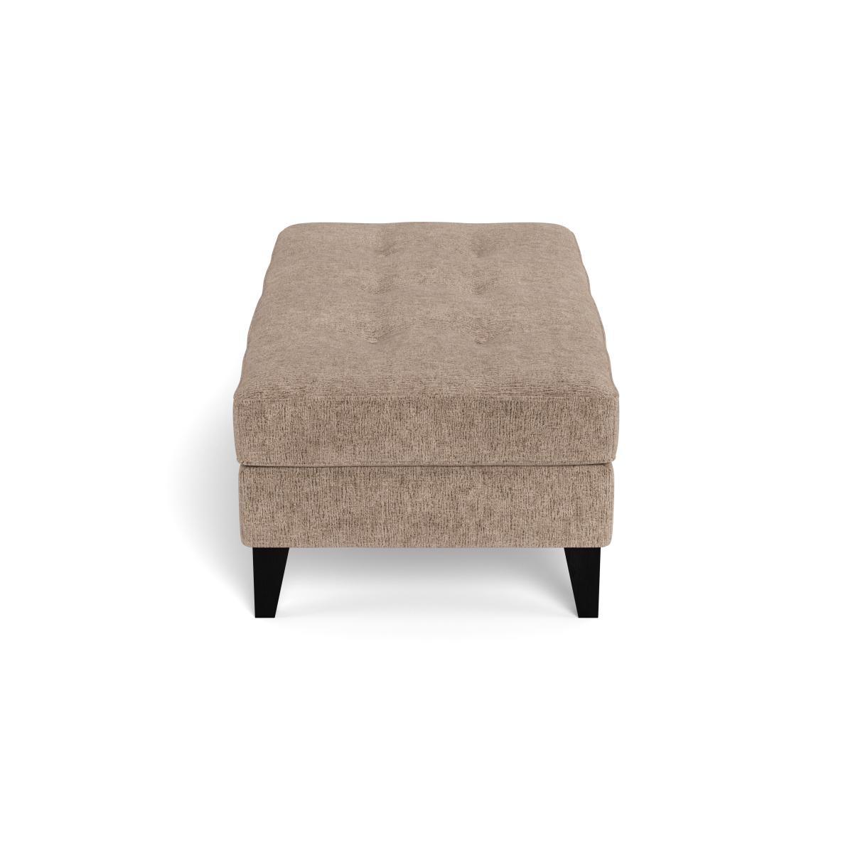 Heal's Mistral Footstool Boucle Velvet Rocky Black Beech Feet – image 3