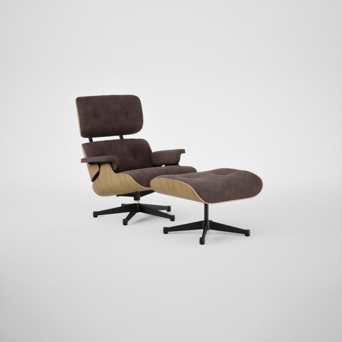 Vitra Eames Lounge Chair & Ottoman Chestnut Natural Clas. L60 68 Chocolate Polished Black Base 04 – image 2