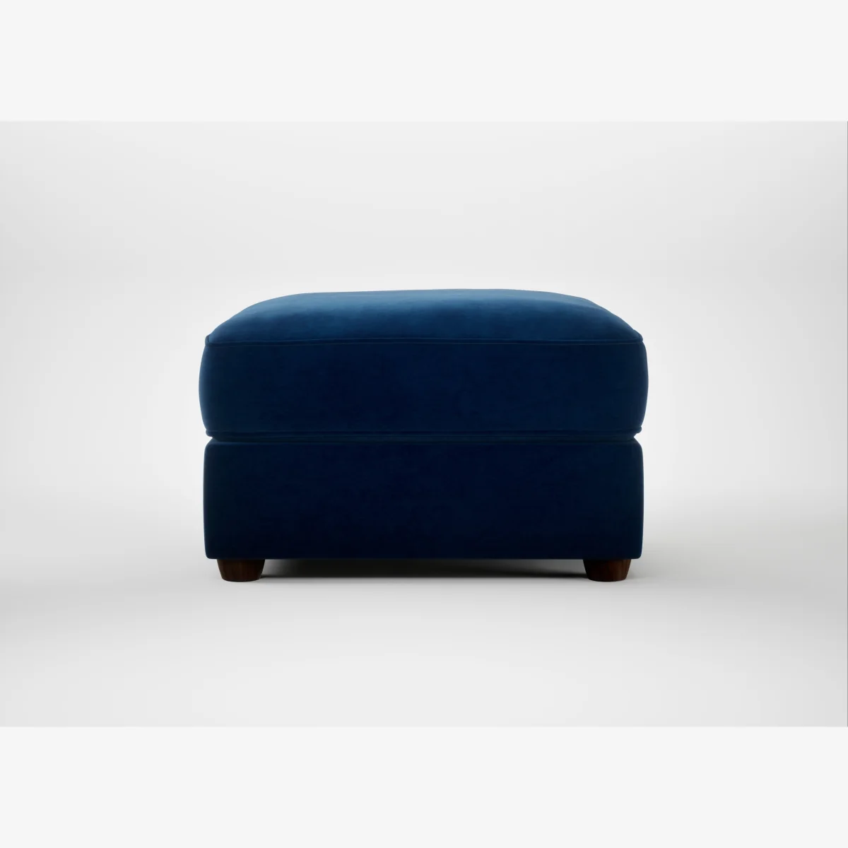 Heal's Tailor Rectangular Footstool Smart Velvet Dusk Walnut Stained Feet – image 1
