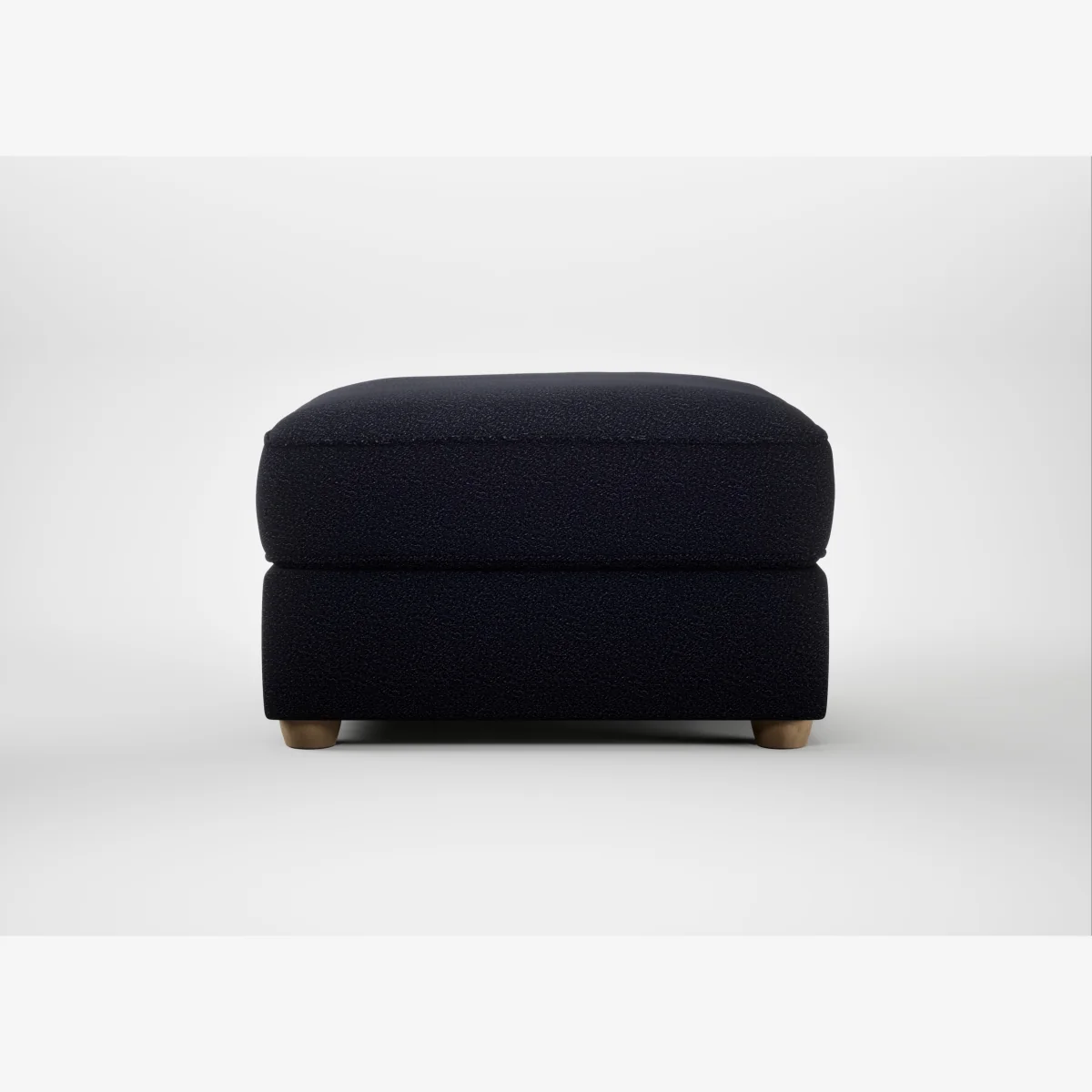 Heal's Tailor Rectangular Footstool Boucle Indigo Natural Feet – image 1