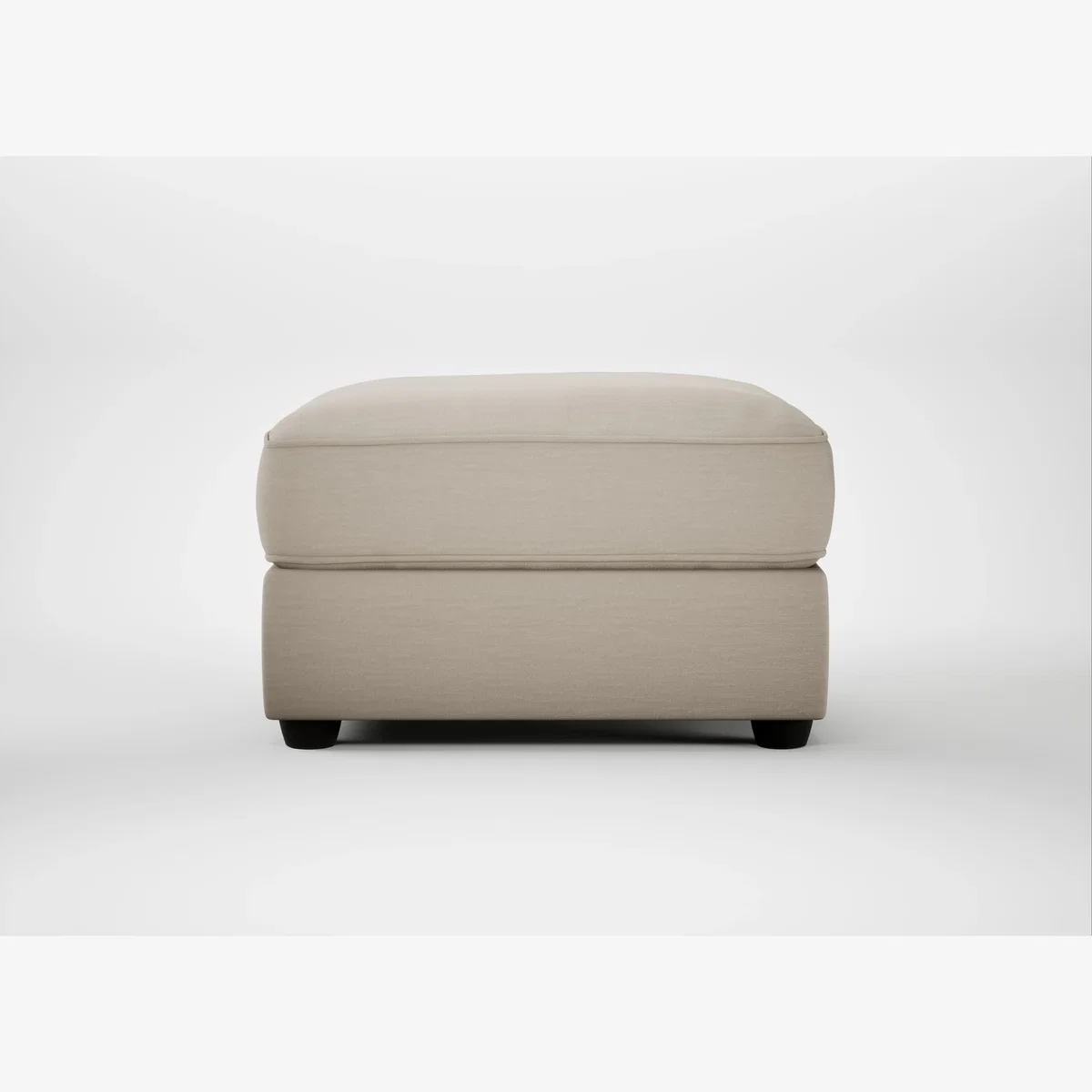 Heal's Tailor Rectangular Footstool Broad Weave Putty Black Feet – image 1