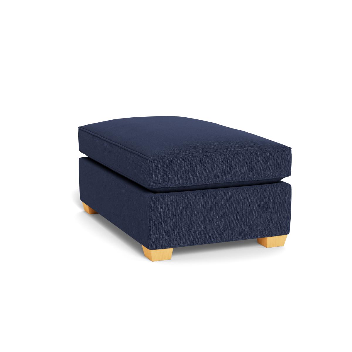 Heal's Torino Footstool Smart Linen Mix Navy Black Feet - Heal's UK Furniture – image 4