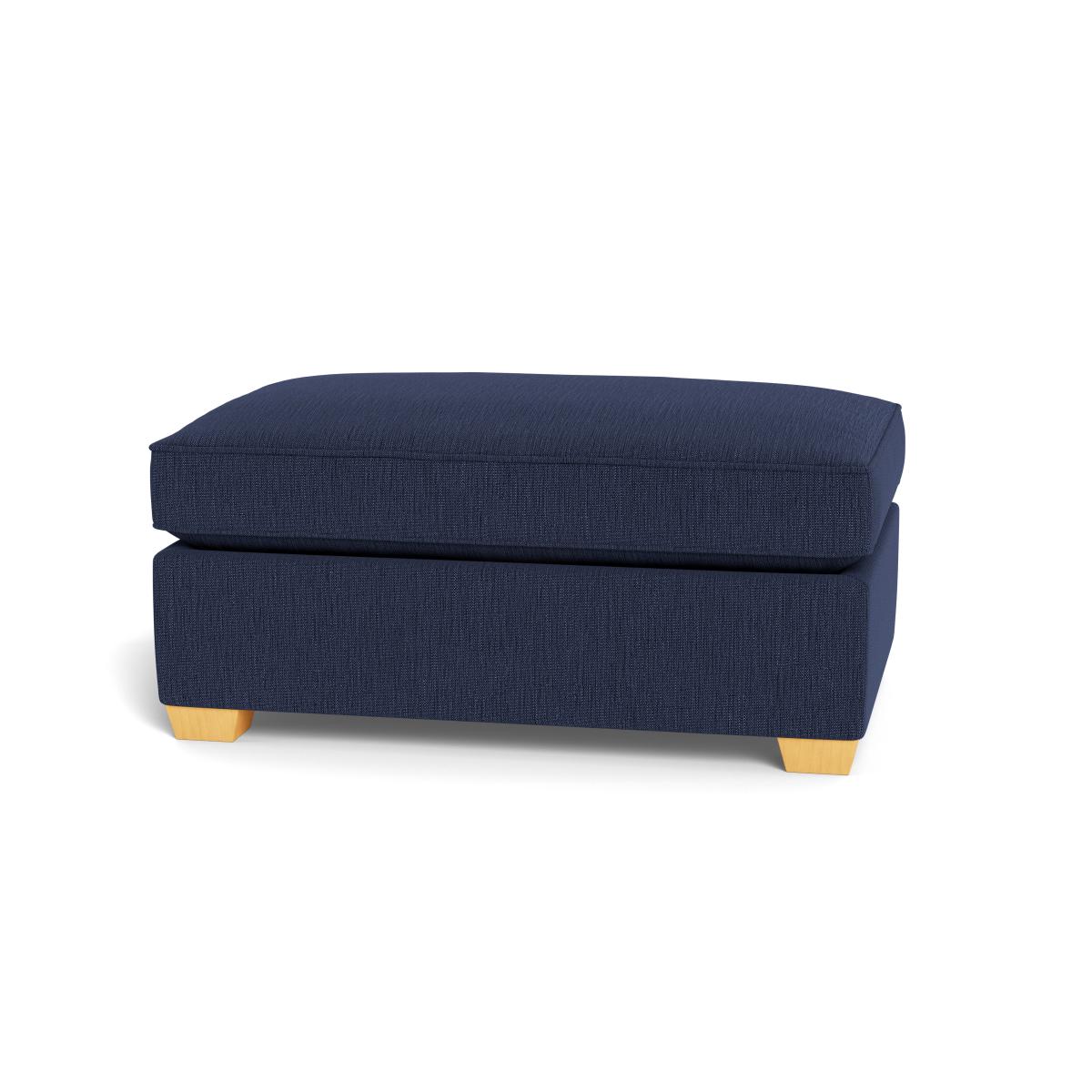 Heal's Torino Footstool Smart Linen Mix Navy Black Feet - Heal's UK Furniture – image 5