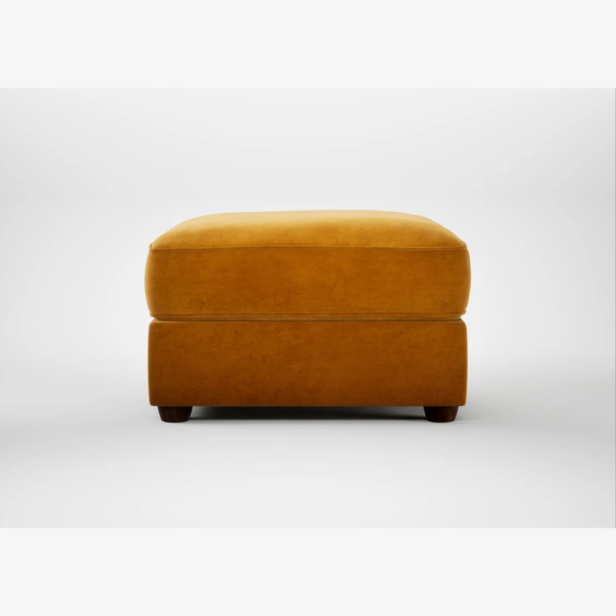 Heal's Tailor Rectangular Footstool Smart Luxe Velvet Cognac Walnut Stained Feet – image 1
