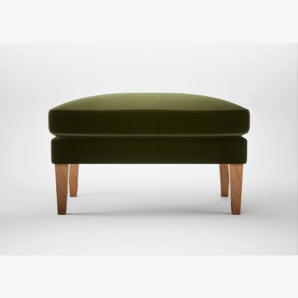 Heal's Wallis Ottoman Cotton Velvet Evergreen Natural Feet