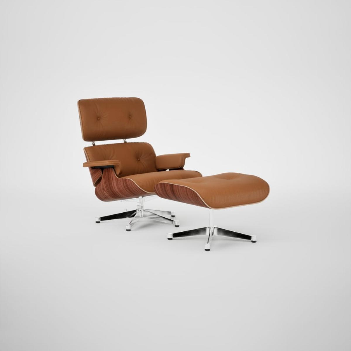 Vitra Eames Lounge Chair & Ottoman Santos Palisander Clas. L50 97 Cognac Polished Base 04 – image 2