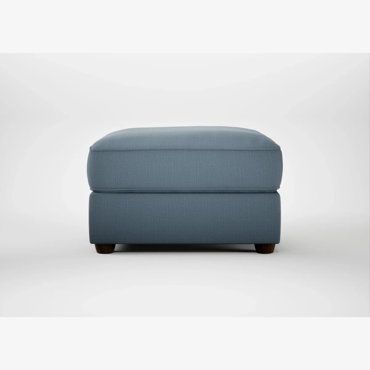 Heal's Tailor Rectangular Footstool Smart Cotton Linen Celestial Walnut Stained Feet – image 1