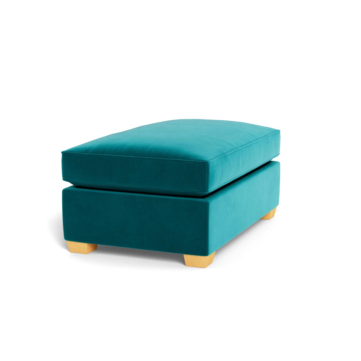 Heal's Torino Footstool Smart Velvet Petrol Black Feet - Heal's UK Furniture – image 2