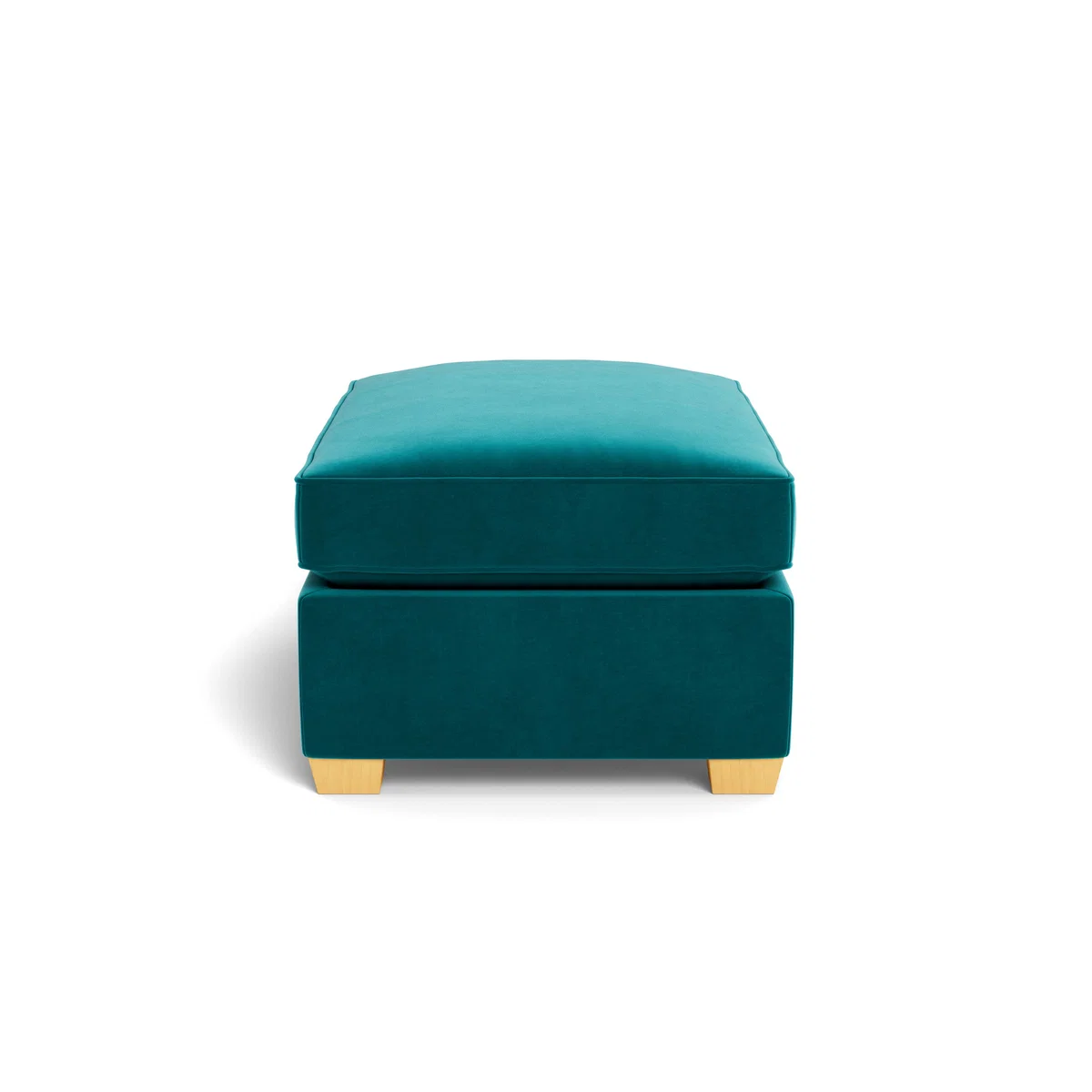 Heal's Torino Footstool Smart Velvet Petrol Black Feet - Heal's UK Furniture – image 3