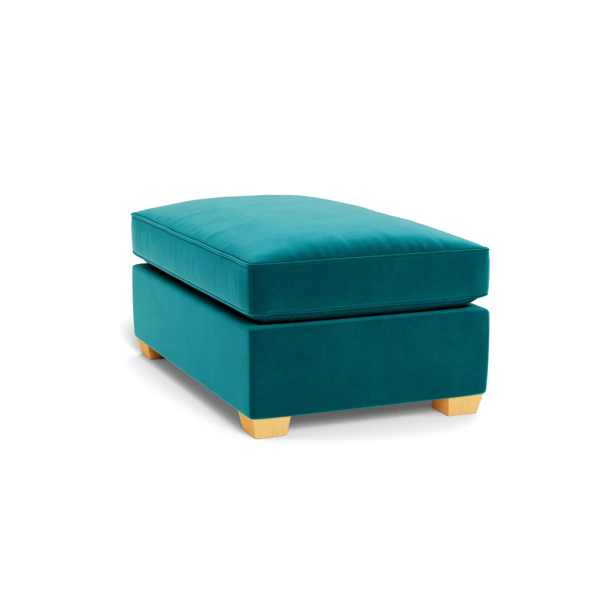 Heal's Torino Footstool Smart Velvet Petrol Black Feet - Heal's UK Furniture – image 4