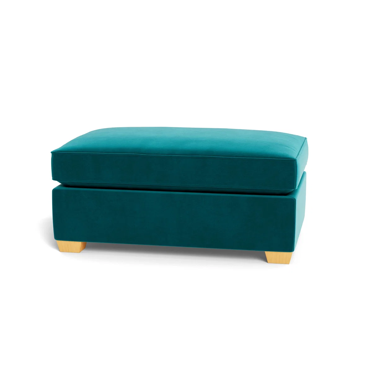 Heal's Torino Footstool Smart Velvet Petrol Black Feet - Heal's UK Furniture – image 5