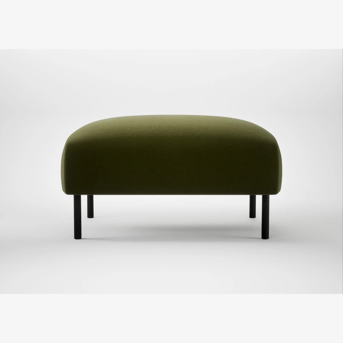 Heal's Alto Ottoman Cotton Velvet Evergreen Black Feet – image 1