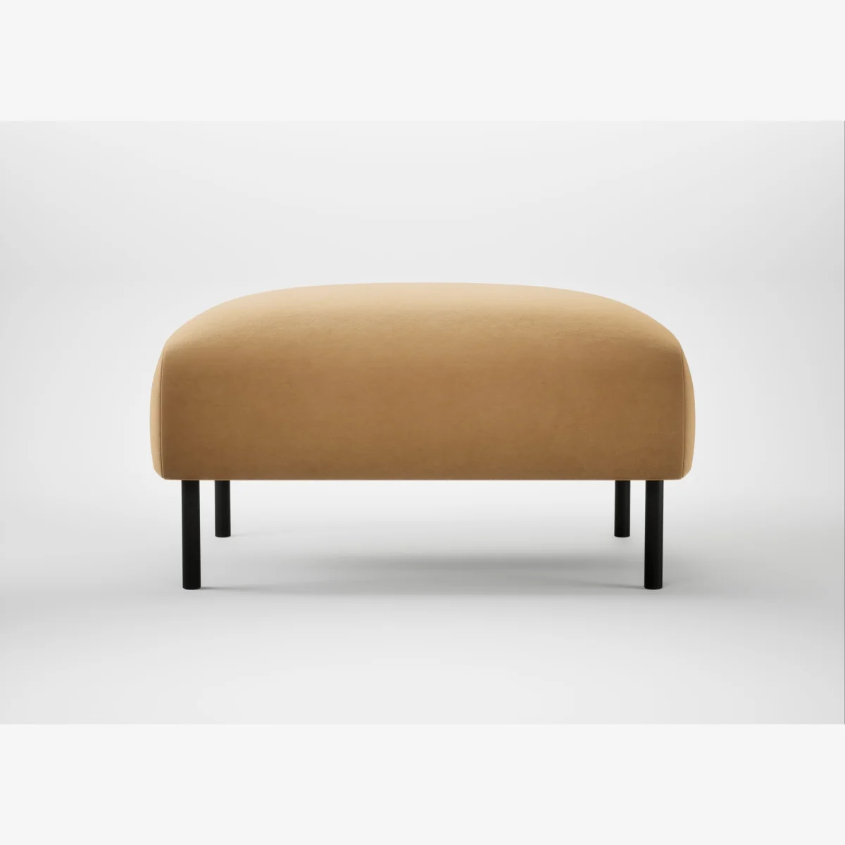 Heal's Alto Ottoman Wool Velvet Camel Black Feet – image 1