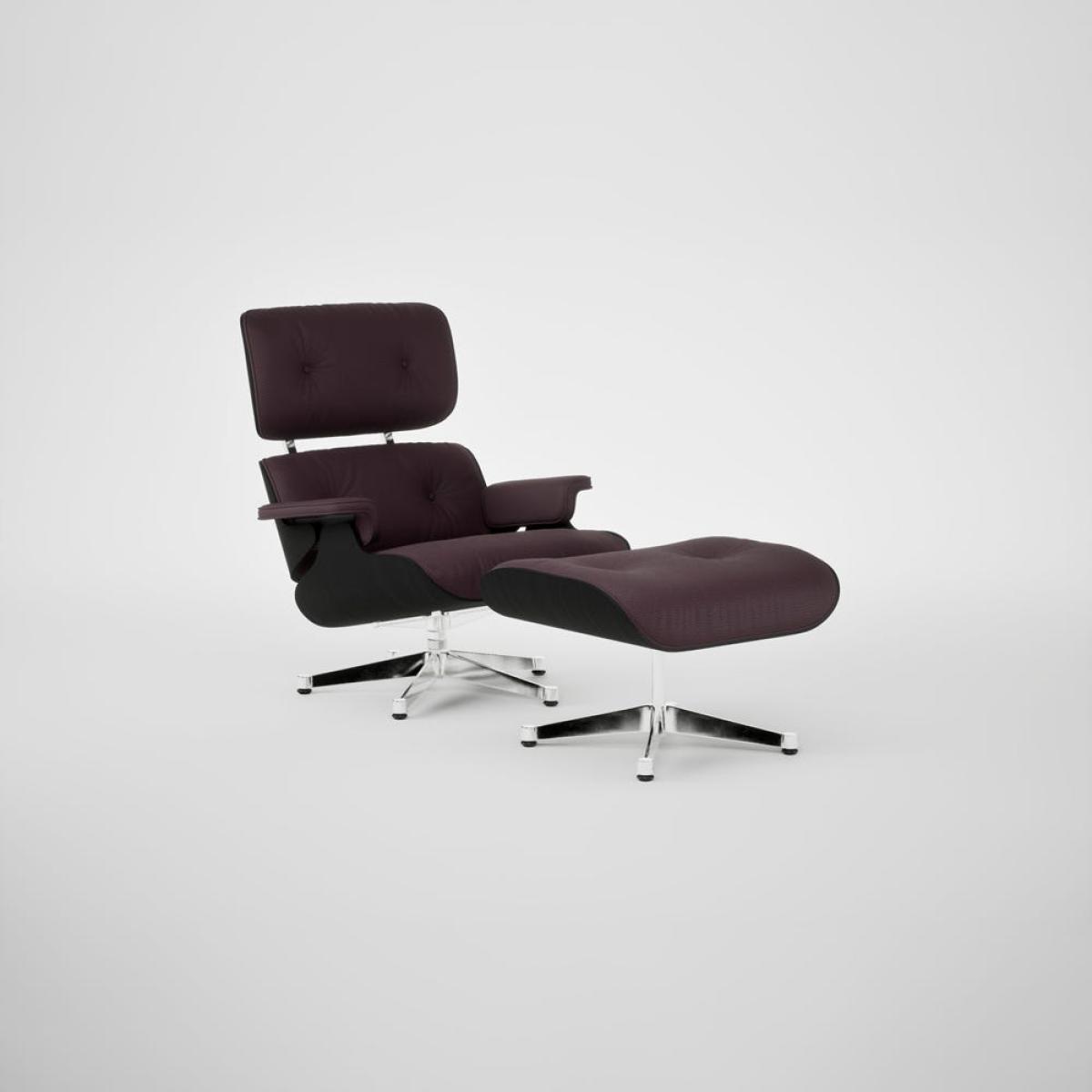 Vitra Eames Lounge Chair & Ottoman Chestnut Black Clas. L50 87 Plum Polished Base 05 – image 2