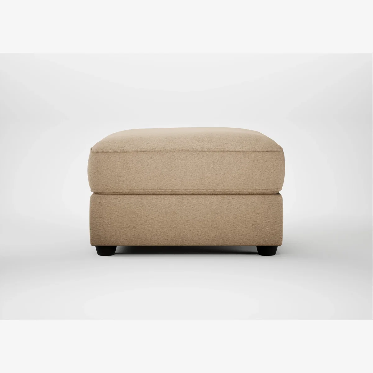 Heal's Tailor Rectangular Footstool Capelo Linen-Cotton Bamboo Black Feet – image 1