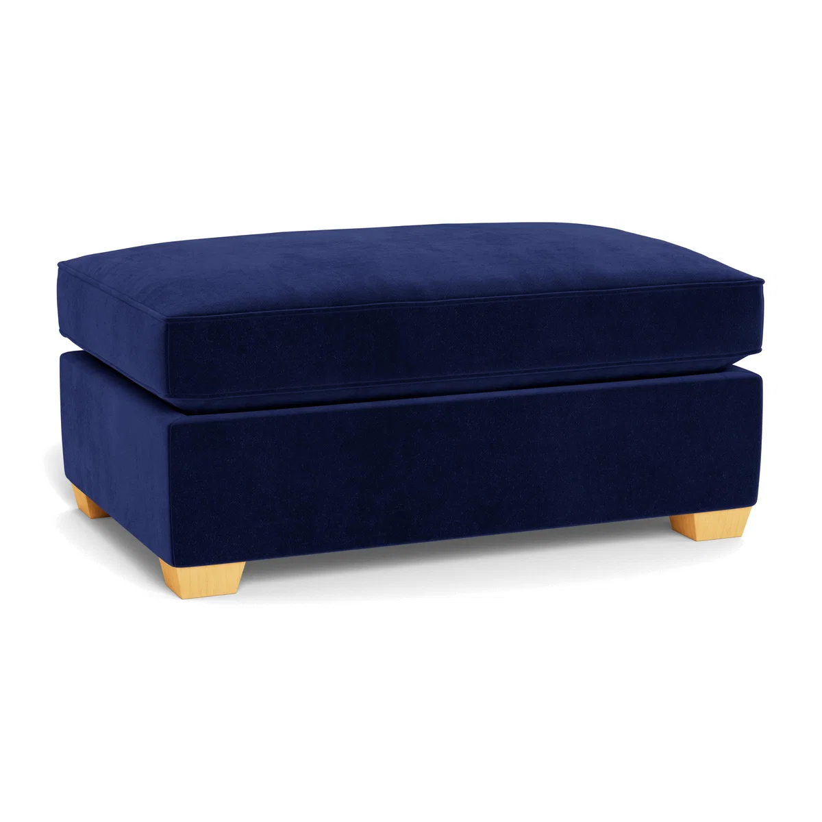 Heal's Torino Footstool Smart Luxe Velvet Midnight Black Feet - Heal's UK Furniture – image 1