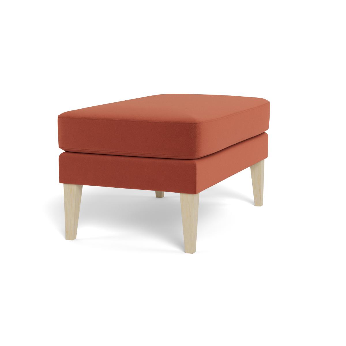 Heal's Richmond Ottoman Smart Luxe Velvet Tawny Walnut Stained Feet – image 2