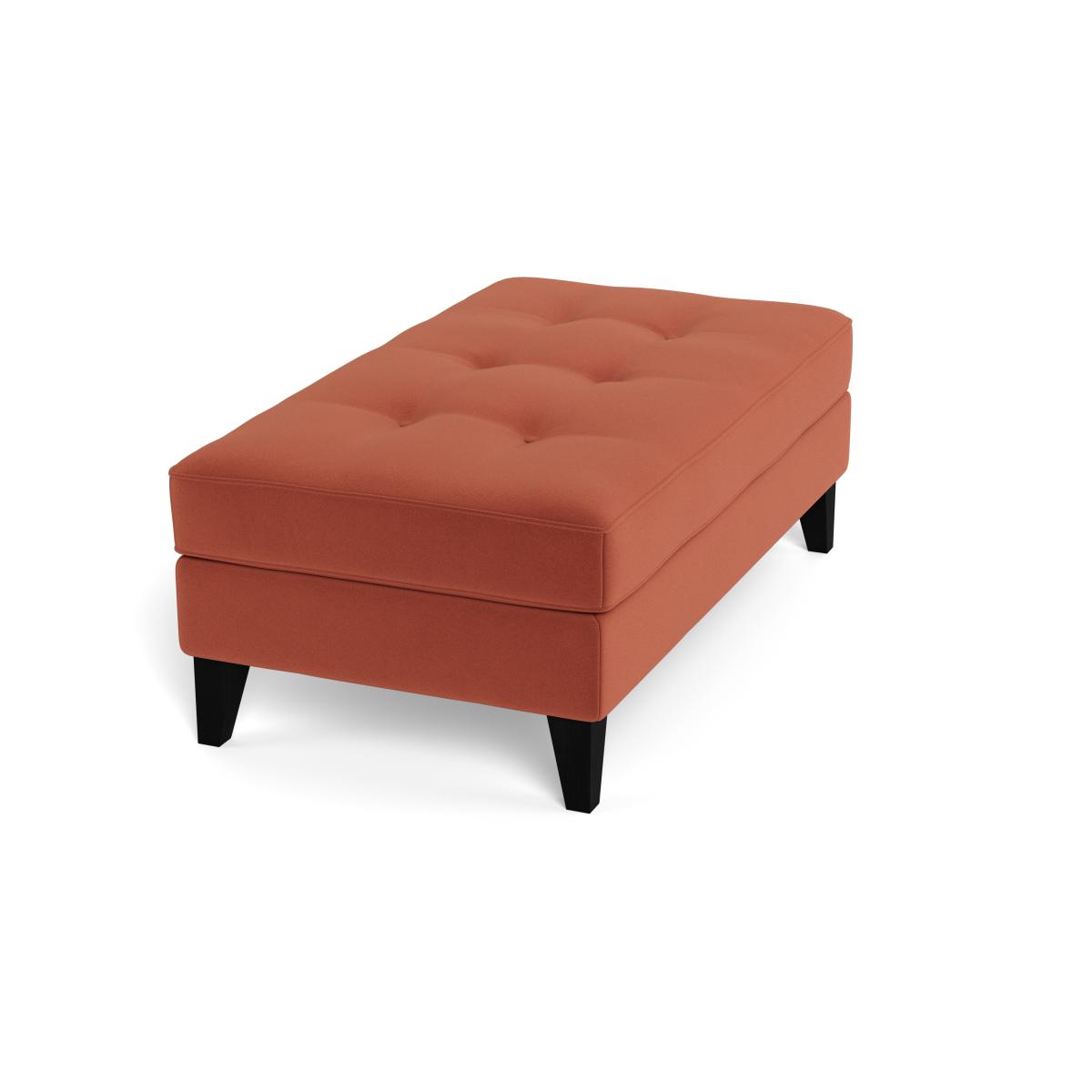 Heal's Mistral Footstool Smart Luxe Velvet Tawny Natural Feet – image 2
