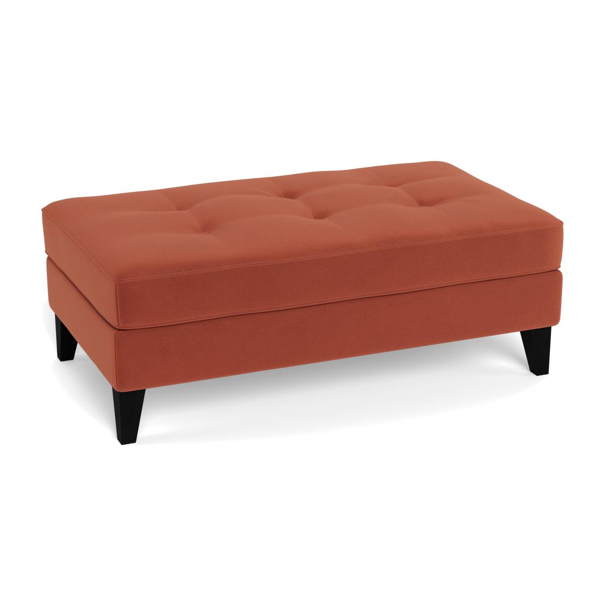 Heal's Mistral Footstool Smart Luxe Velvet Tawny Natural Feet – image 1