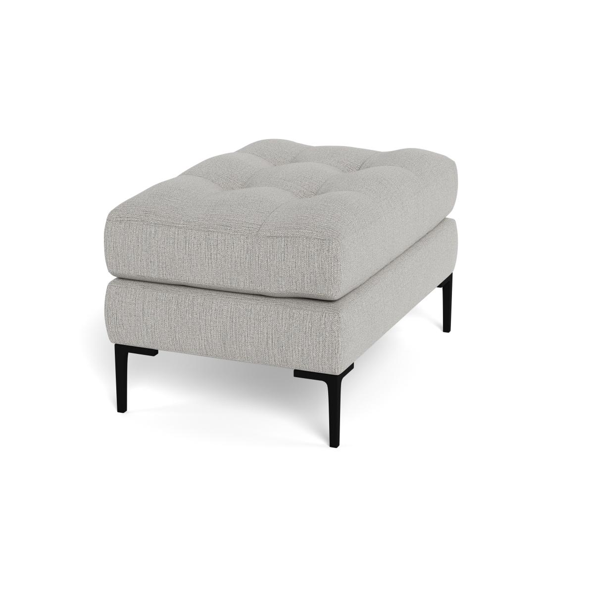 Heal's Eton Footstool Smart Linen Mix Silver Black Feet – image 2
