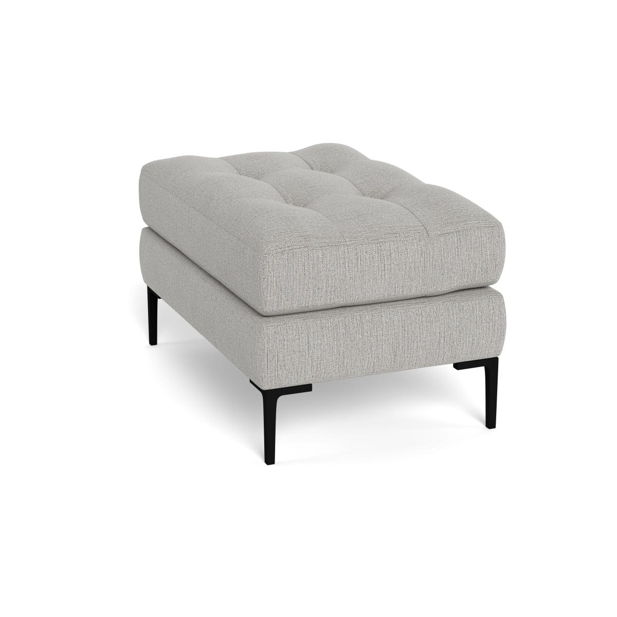 Heal's Eton Footstool Smart Linen Mix Silver Black Feet – image 4