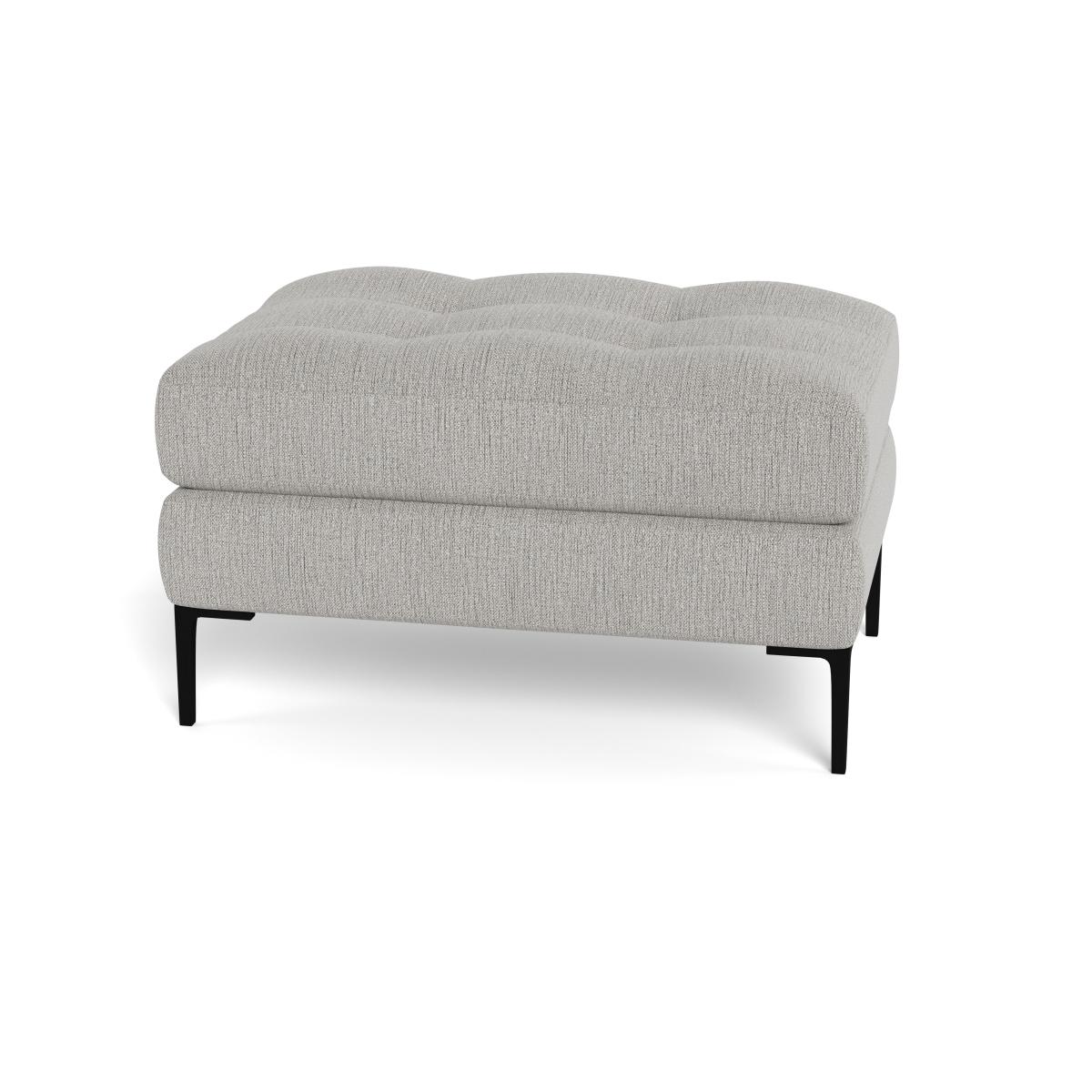 Heal's Eton Footstool Smart Linen Mix Silver Black Feet – image 5