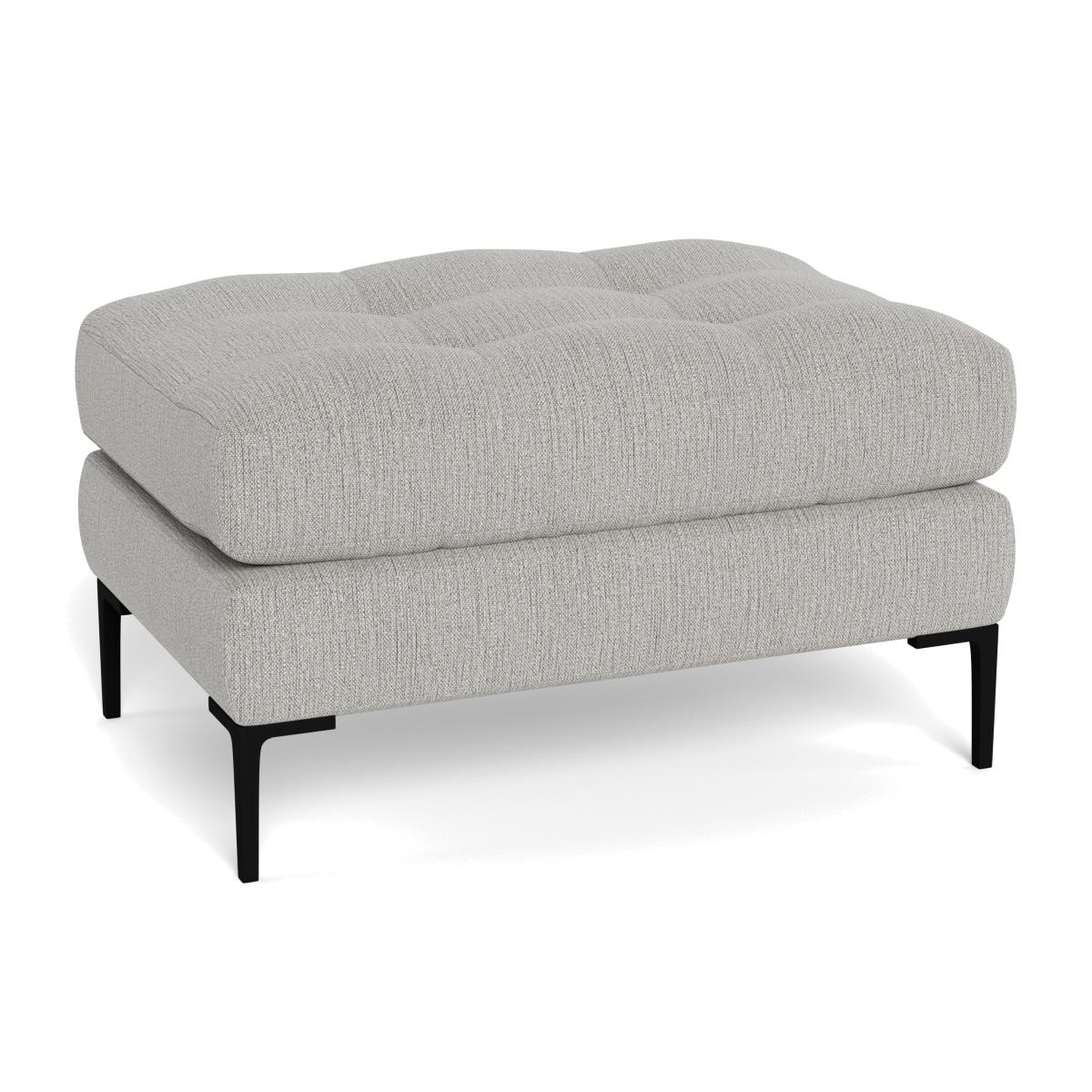 Heal's Eton Footstool Smart Linen Mix Silver Black Feet – image 1
