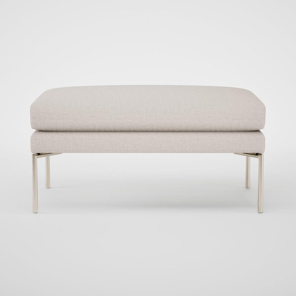 Heal's Matera Large Ottoman Siena Cotton Natural Stainless Steel Foot – image 3