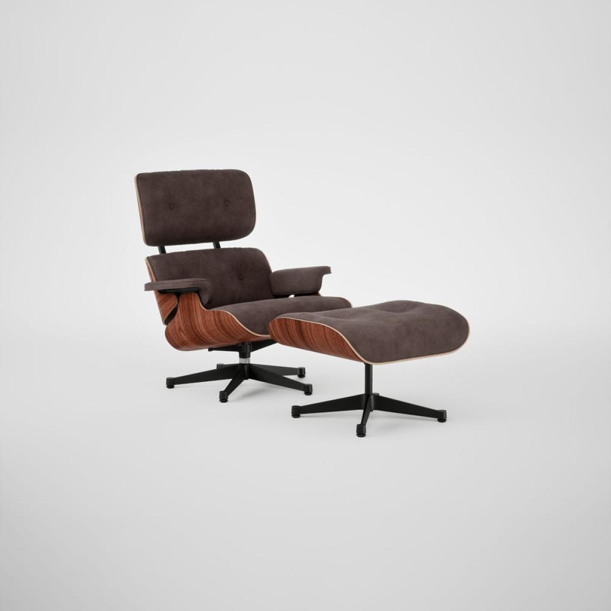 Vitra Eames Lounge Chair & Ottoman Santos Palisander New Dims Nubia 04 Bamboo Terra Black Base 05 – image 2