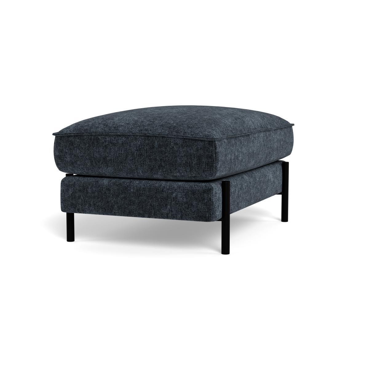 Heal's Tortona Footstool Boucle Velvet Space Black Feet – image 2