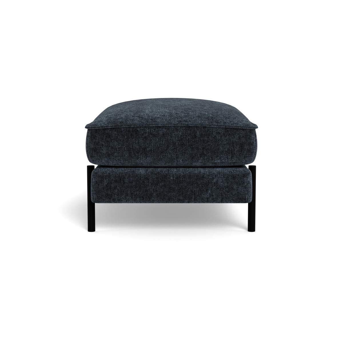 Heal's Tortona Footstool Boucle Velvet Space Black Feet – image 3