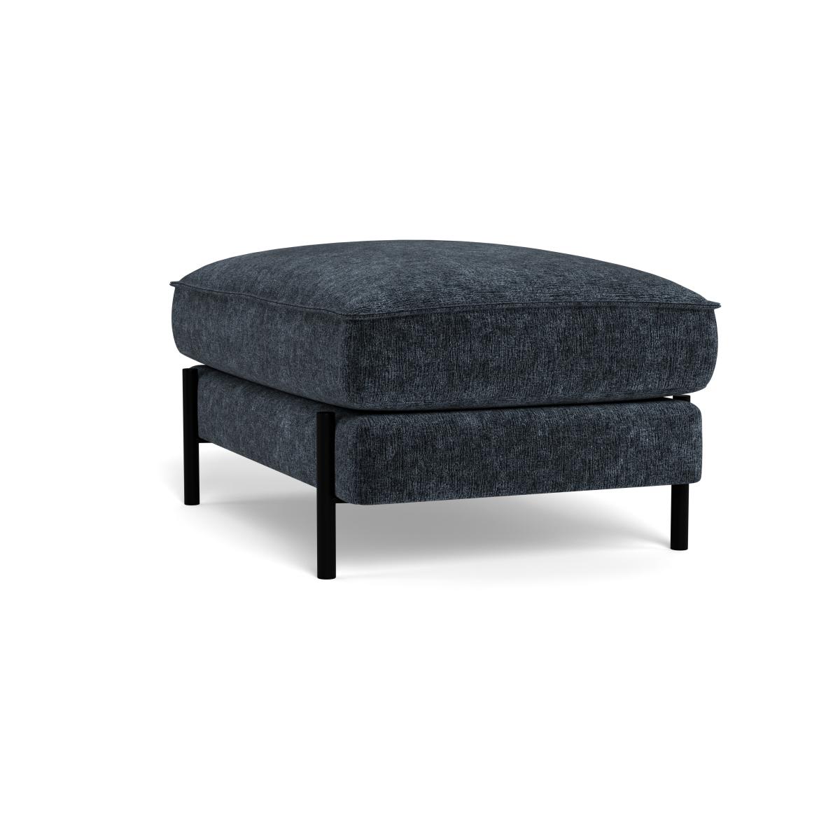 Heal's Tortona Footstool Boucle Velvet Space Black Feet – image 4