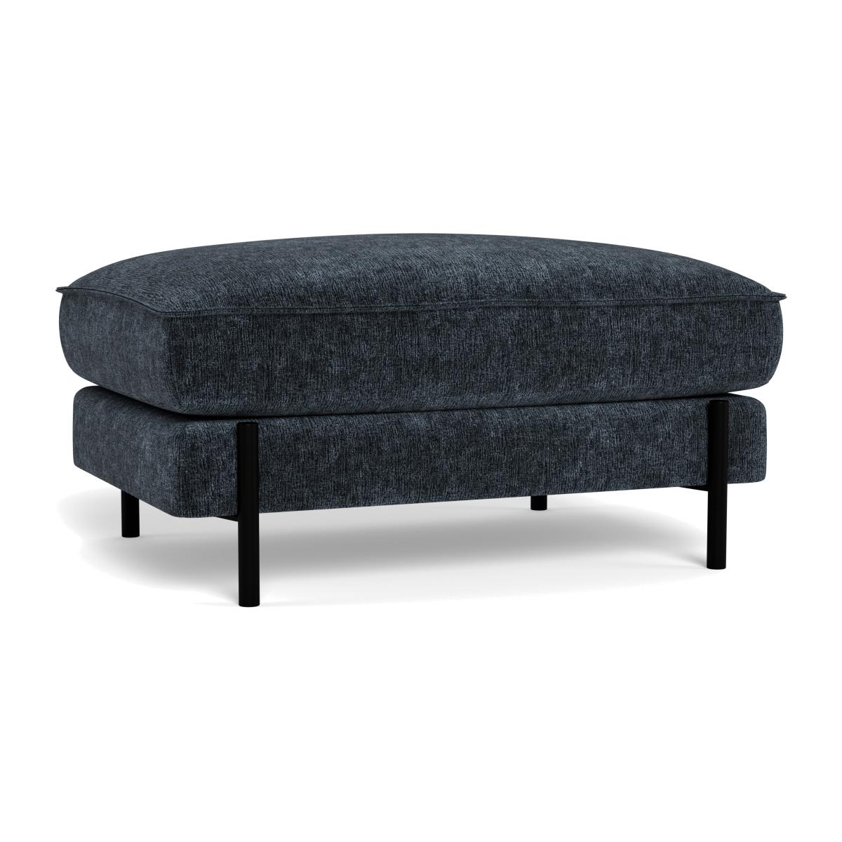 Heal's Tortona Footstool Boucle Velvet Space Black Feet – image 1