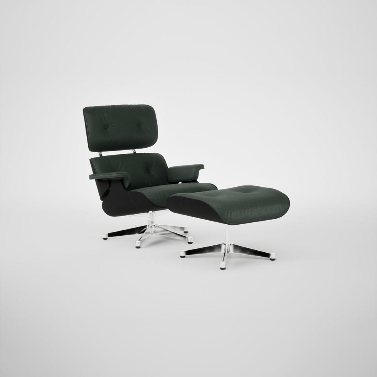Vitra Eames Lounge Chair & Ottoman Chestnut Black Clas. L50 59 Jade Polished Base 04 – image 2