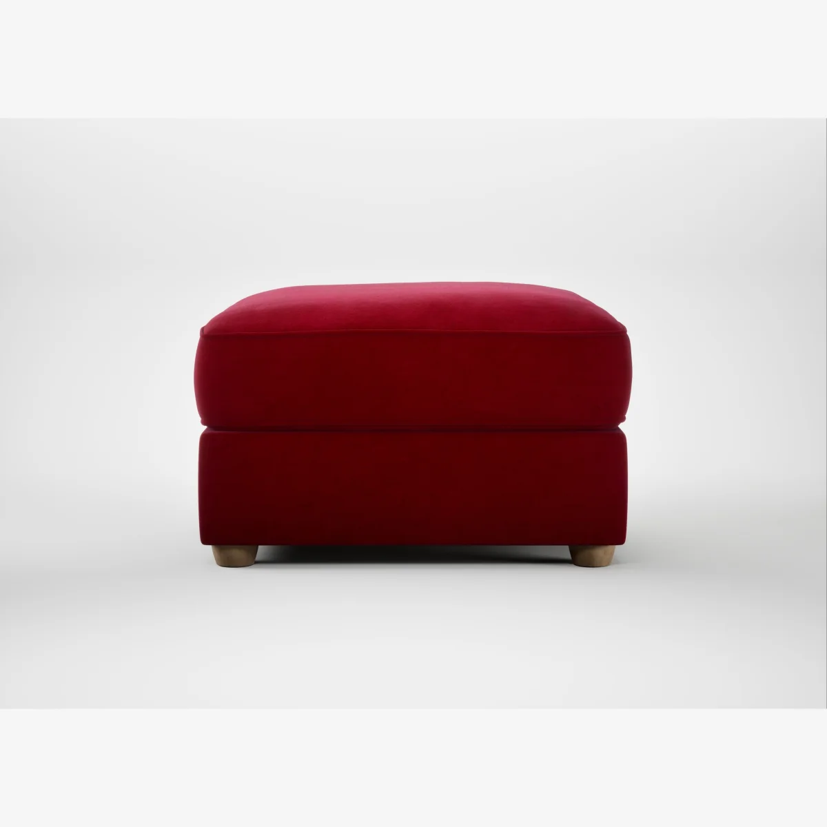 Heal's Tailor Rectangular Footstool Smart Luxe Velvet Mulberry Natural Feet – image 1