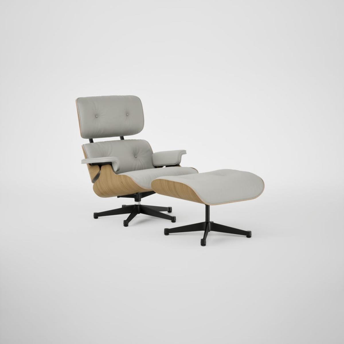 Vitra Eames Lounge Chair & Ottoman Chestnut Natural Clas. L50 64 Cement Black Base 04 – image 2