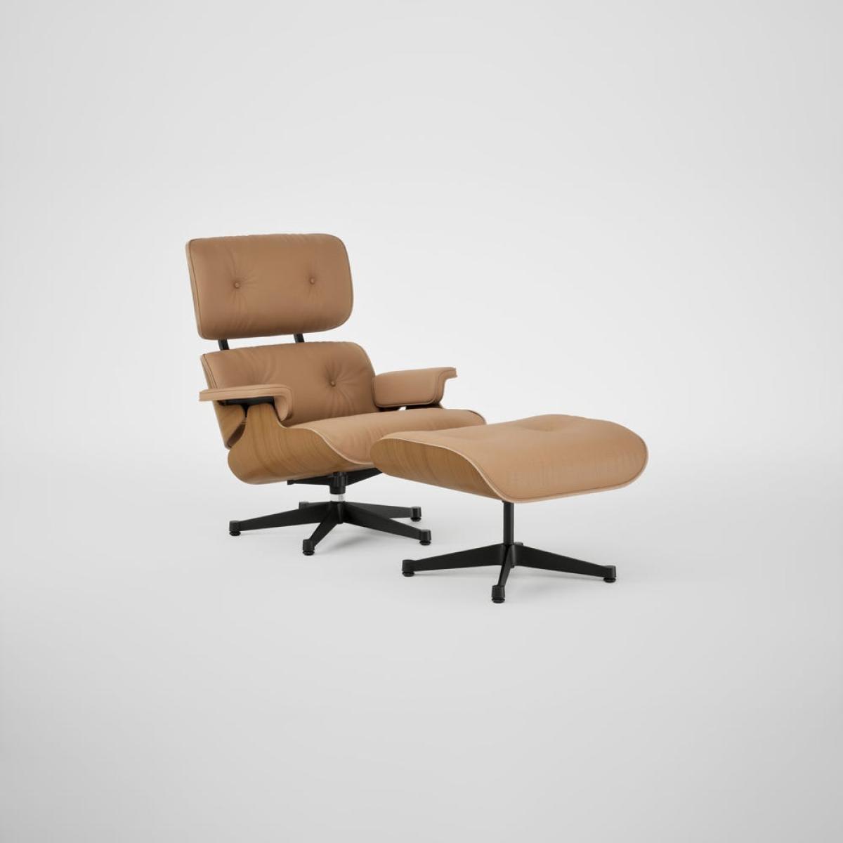 Vitra Eames Lounge Chair & Ottoman Cherry Natural New Dims L50 62 Ochre Black Base 04 – image 2