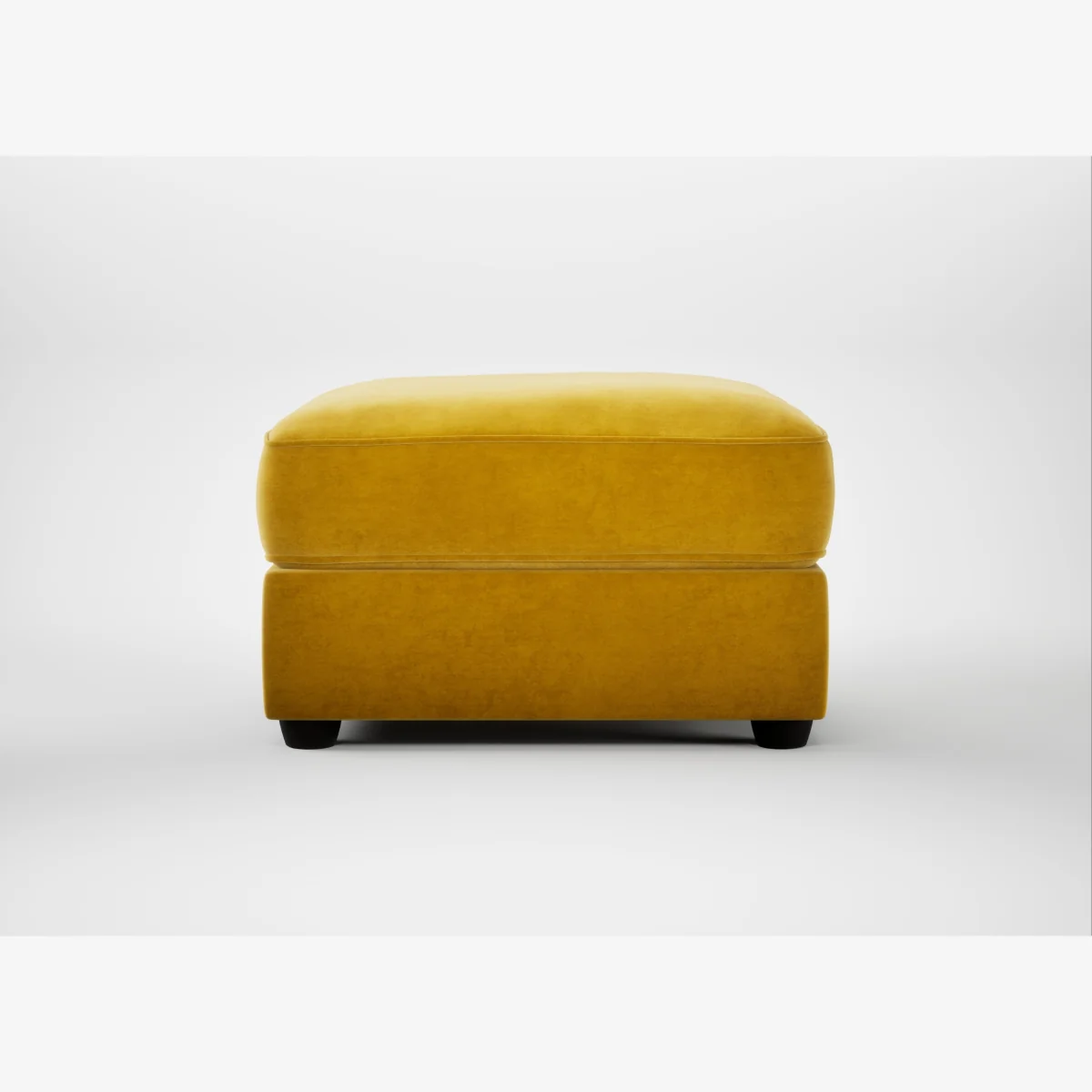 Heal's Tailor Rectangular Footstool Smart Luxe Velvet Canary Black Feet – image 1