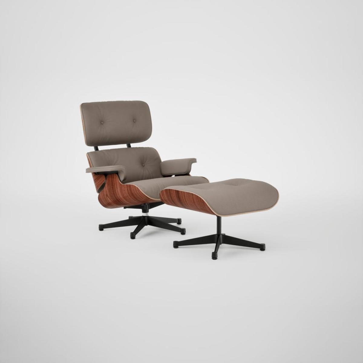Vitra Eames Lounge Chair & Ottoman Santos Palisander New Dims L50 72 Snow Black Base 04 – image 2