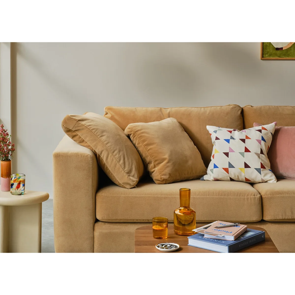 Heal's Trento Ottoman Smart Luxe Velvet Airforce Blue – image 3