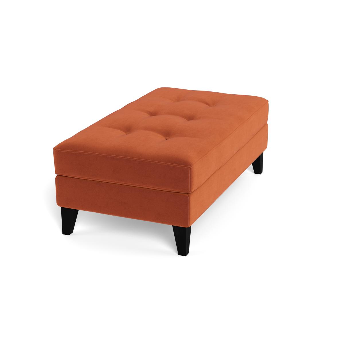 Heal's Mistral Footstool Velvet Russet Black Feet – image 2