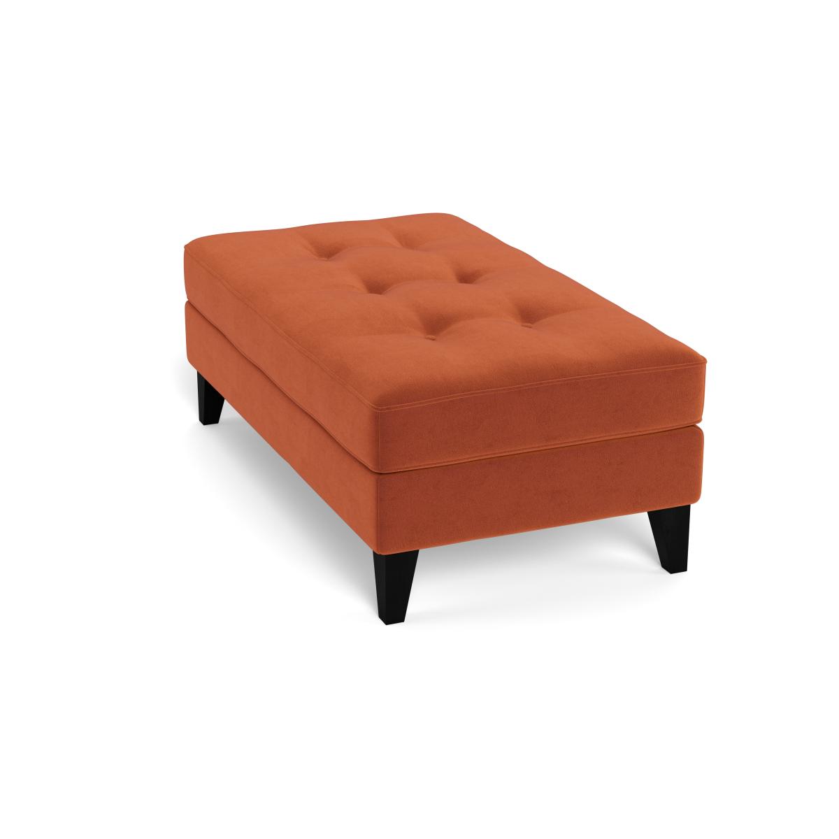 Heal's Mistral Footstool Velvet Russet Black Feet – image 4