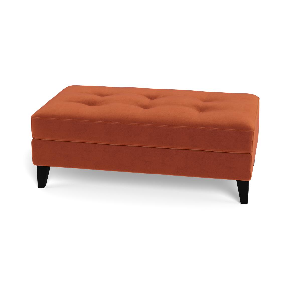 Heal's Mistral Footstool Velvet Russet Black Feet – image 5