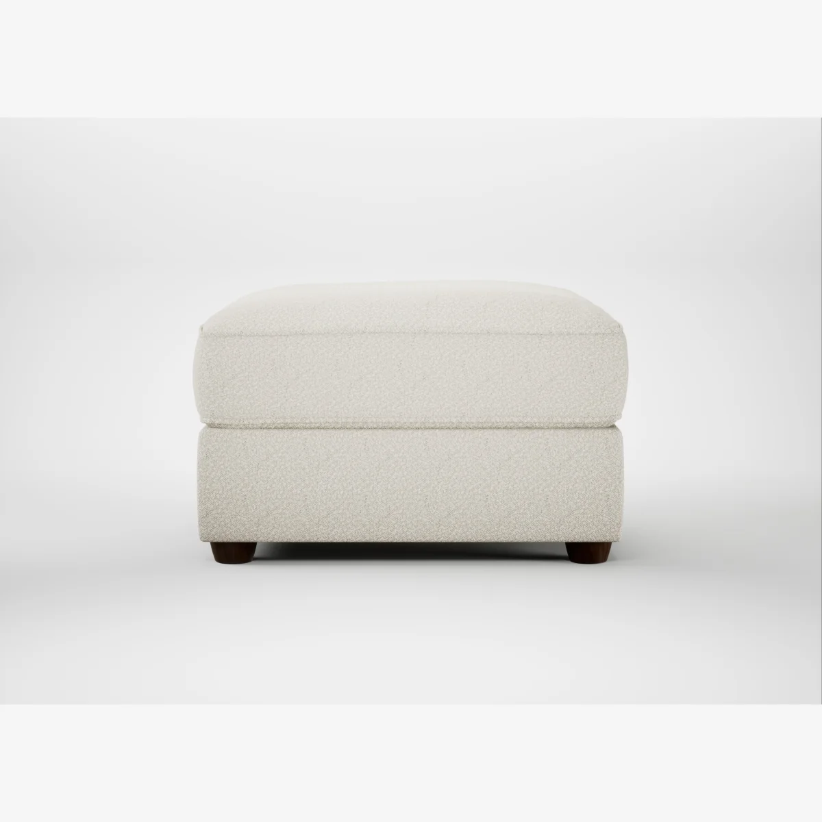 Heal's Tailor Rectangular Footstool Chunky Boucle Ecru Walnut Stained Feet – image 1