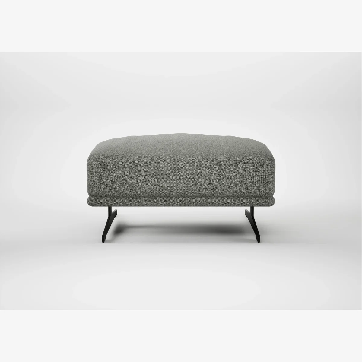 Heal's Novara Ottoman Boucle Tweed Lapis Black Feet – image 1