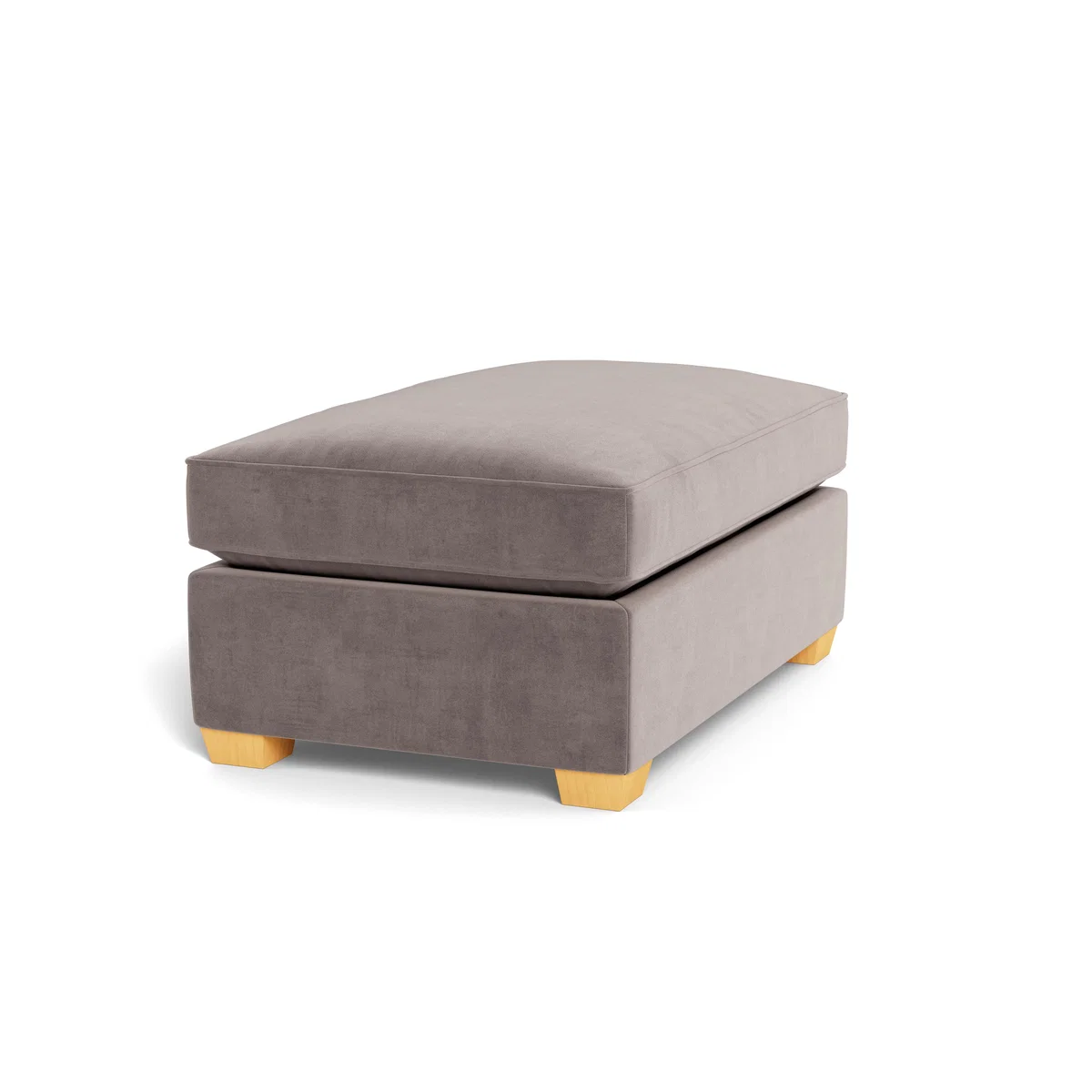 Heal's Torino Footstool Smart Luxe Velvet Mushroom Black Feet - Heal's UK Furniture – image 2