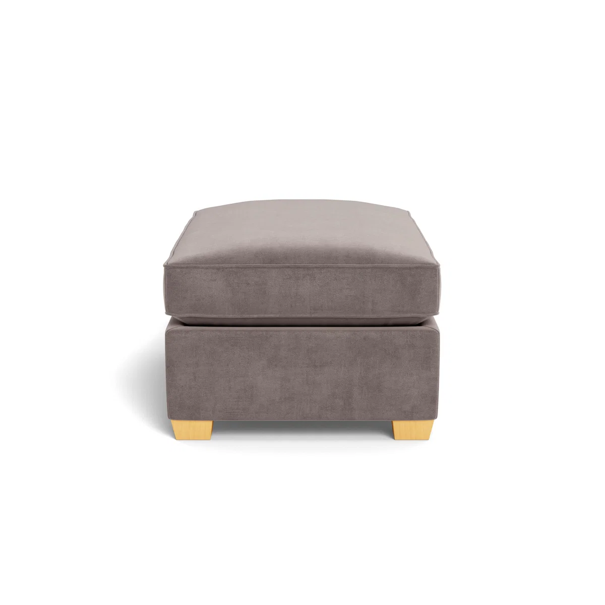 Heal's Torino Footstool Smart Luxe Velvet Mushroom Black Feet - Heal's UK Furniture – image 3